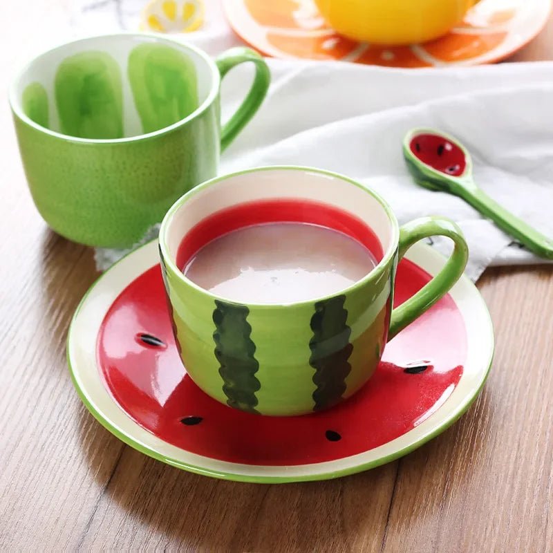 Fruit Design Mug & Saucer Set - The House Of BLOC