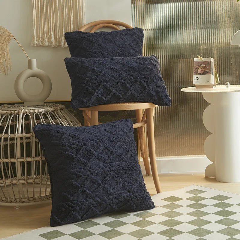 Geometric Plush Cushion Cover - The House Of BLOC