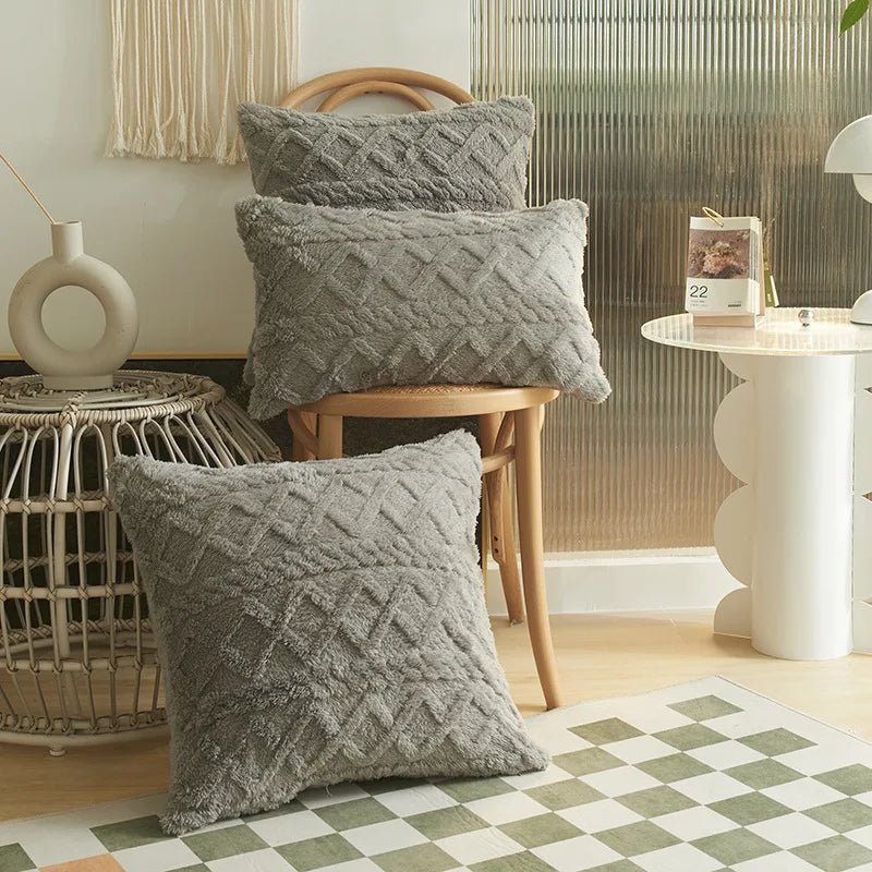 Geometric Plush Cushion Cover - The House Of BLOC