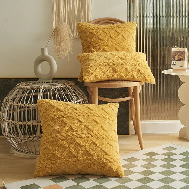 Geometric Plush Cushion Cover - The House Of BLOC