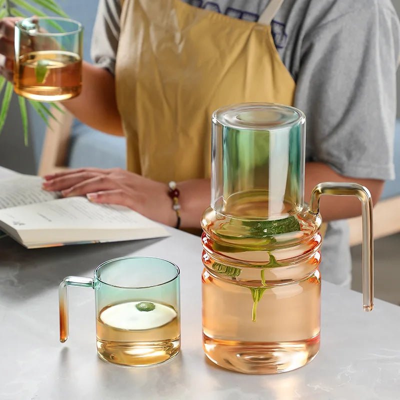 Gradient Colour Glass Jug & Cup Set - The House Of BLOC