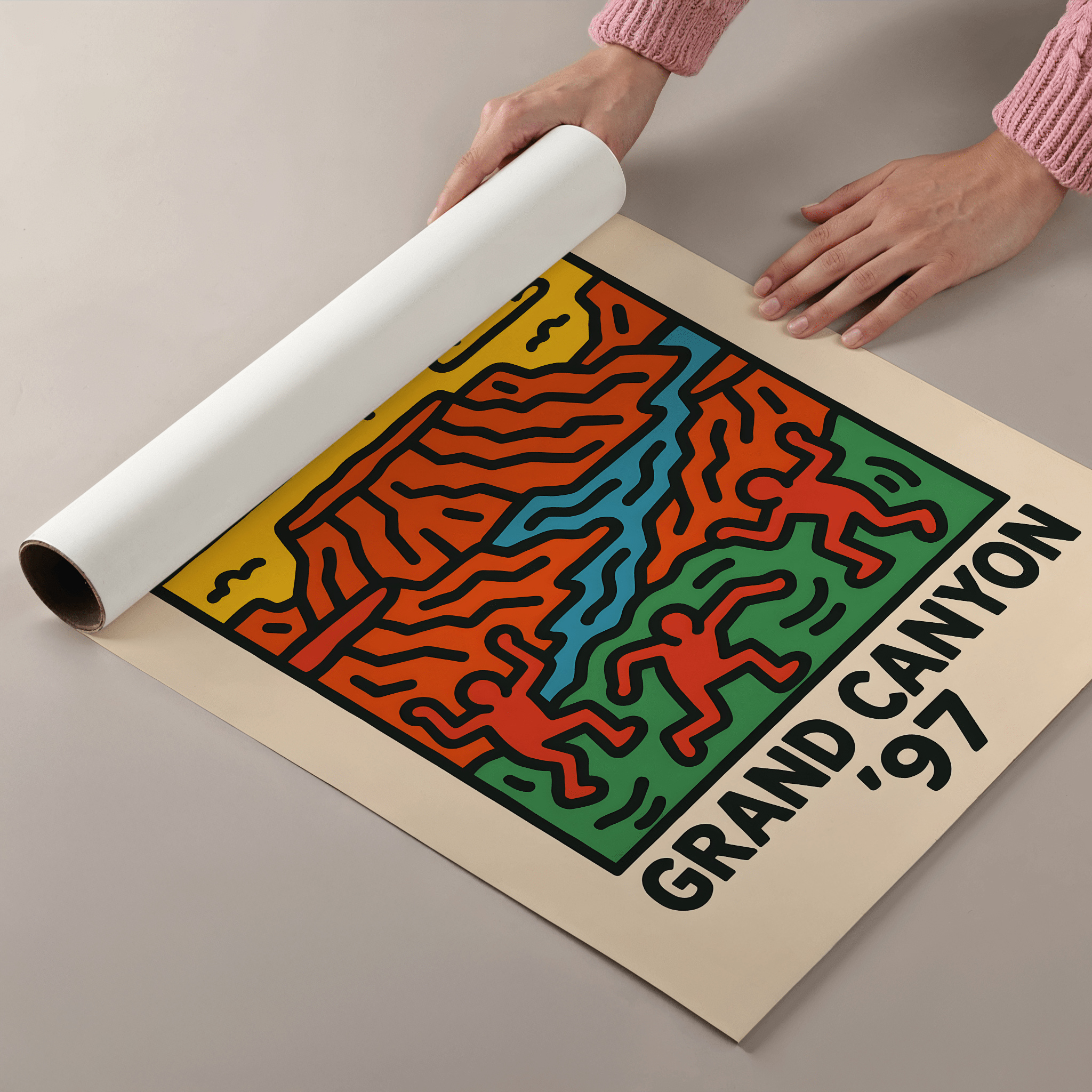 Grand Canyon Poster - Keith Haring Inspired - Premium Semi - Glossy Poster - The House Of BLOC
