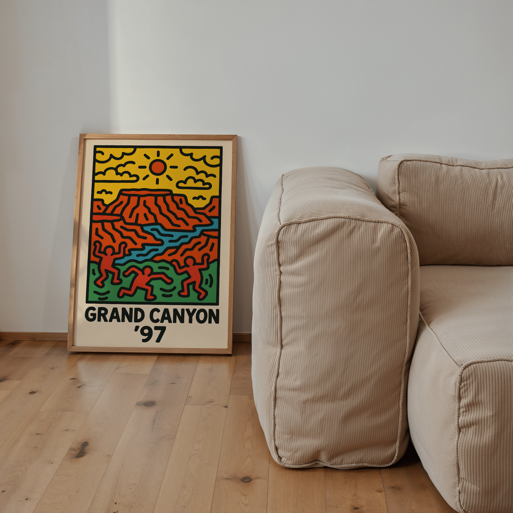 Grand Canyon Poster - Keith Haring Inspired - Premium Semi - Glossy Poster - The House Of BLOC