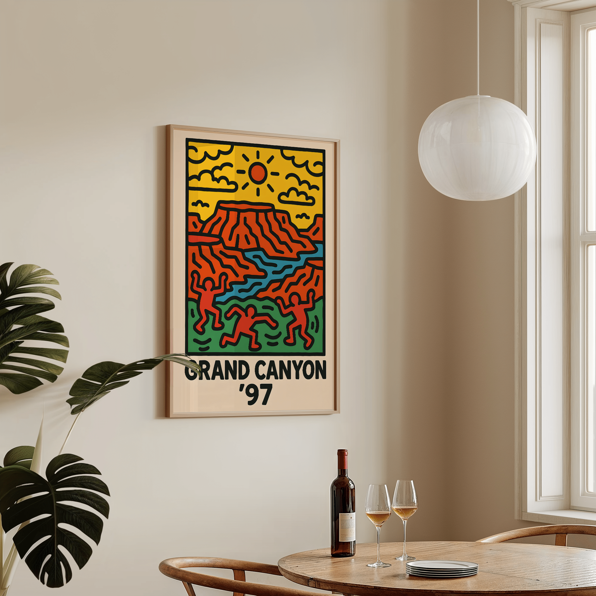 Grand Canyon Poster - Keith Haring Inspired - Premium Semi - Glossy Poster - The House Of BLOC