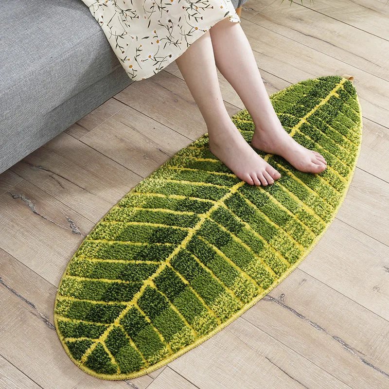 Green Leaf Shape Non Slip Bathmat - The House Of BLOC
