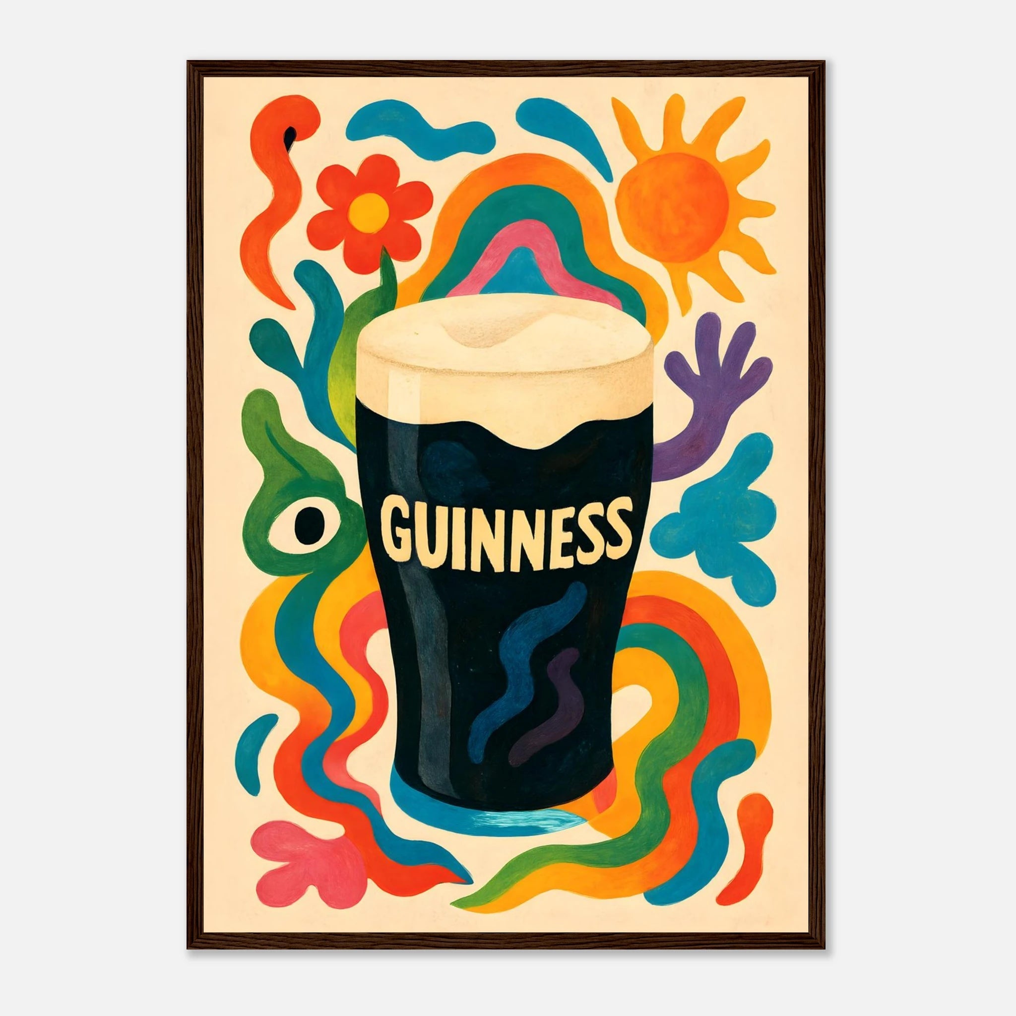 Guinness Drink Illustration Poster - Premium Semi - Glossy Poster - Mounted Framed Poster - The House Of BLOC