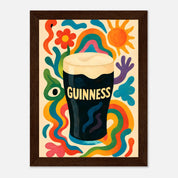 Guinness Drink Illustration Poster - Premium Semi - Glossy Poster - Mounted Framed Poster - The House Of BLOC