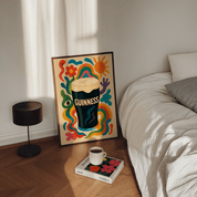 Guinness Drink Illustration Poster - Premium Semi - Glossy Poster - Mounted Framed Poster - The House Of BLOC