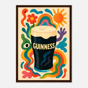 Guinness Drink Illustration Poster - Premium Semi - Glossy Poster - Mounted Framed Poster - The House Of BLOC