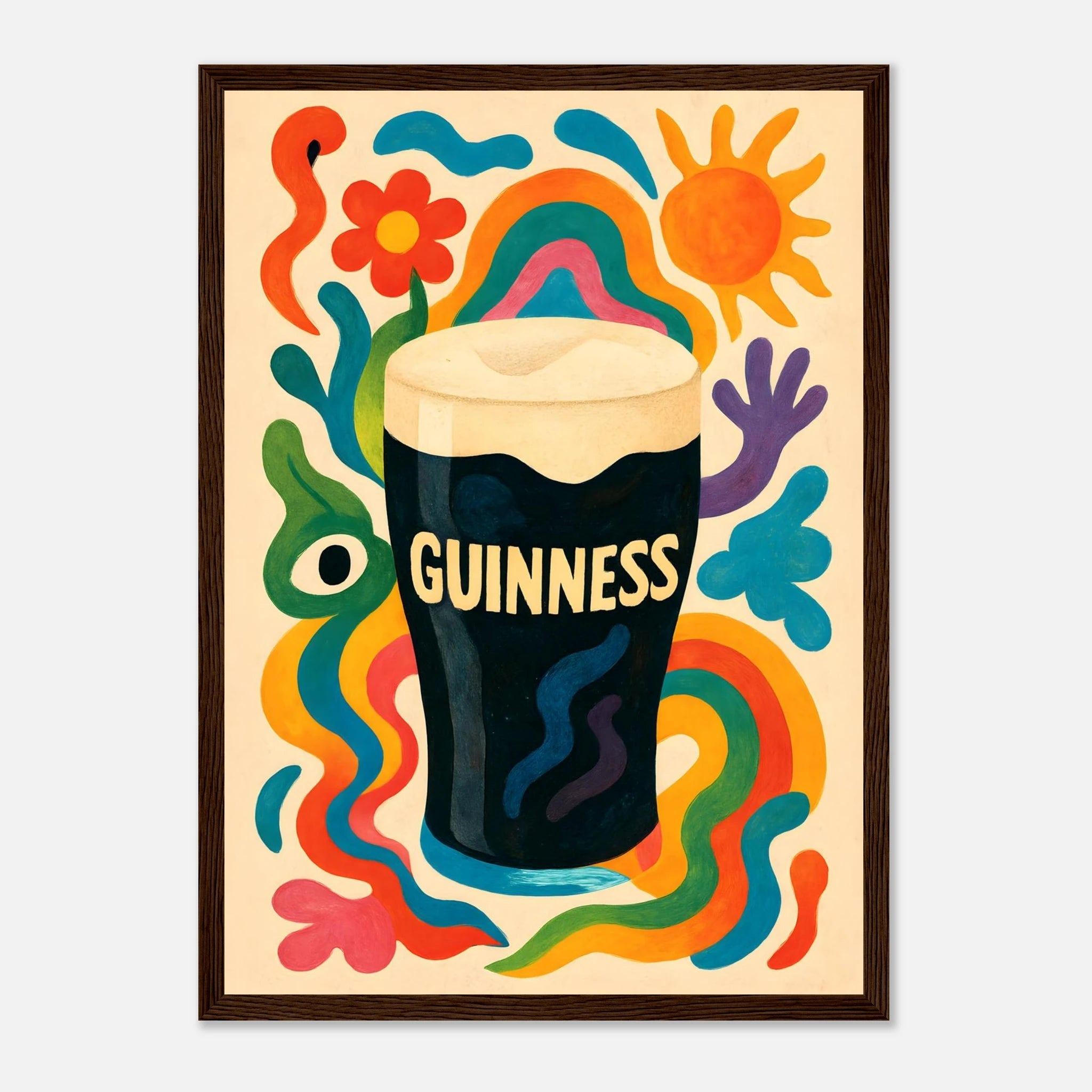 Guinness Drink Illustration Poster - Premium Semi - Glossy Poster - Mounted Framed Poster - The House Of BLOC