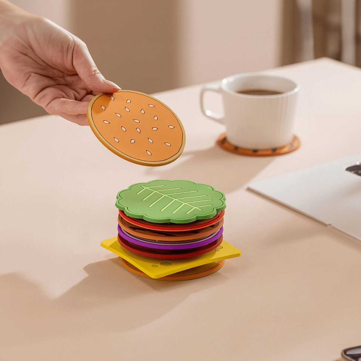 Hamburger Shaped Cartoon Coaster Set - The House Of BLOC