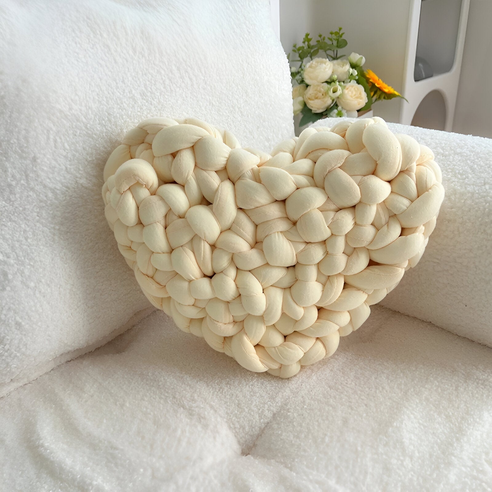 Hand Woven Love Heart Throw Cushion - The House Of BLOC