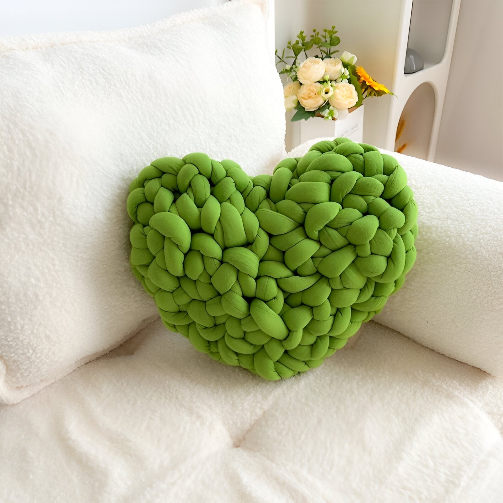 Hand Woven Love Heart Throw Cushion - The House Of BLOC