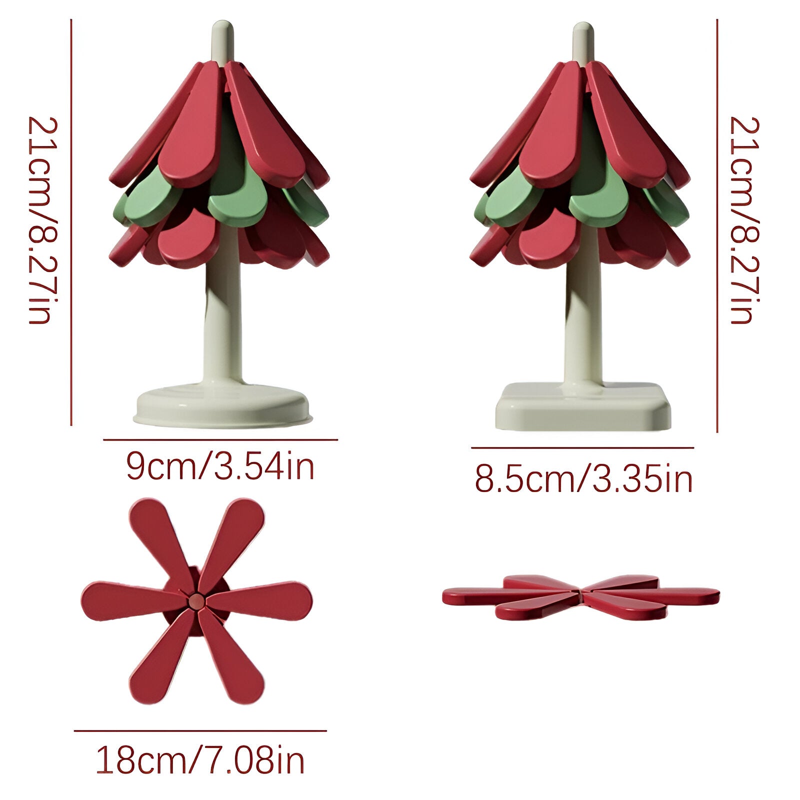 Heat Resistant Christmas Tree Coaster Set - The House Of BLOC