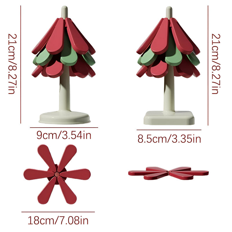 Heat Resistant Christmas Tree Coaster Set - The House Of BLOC