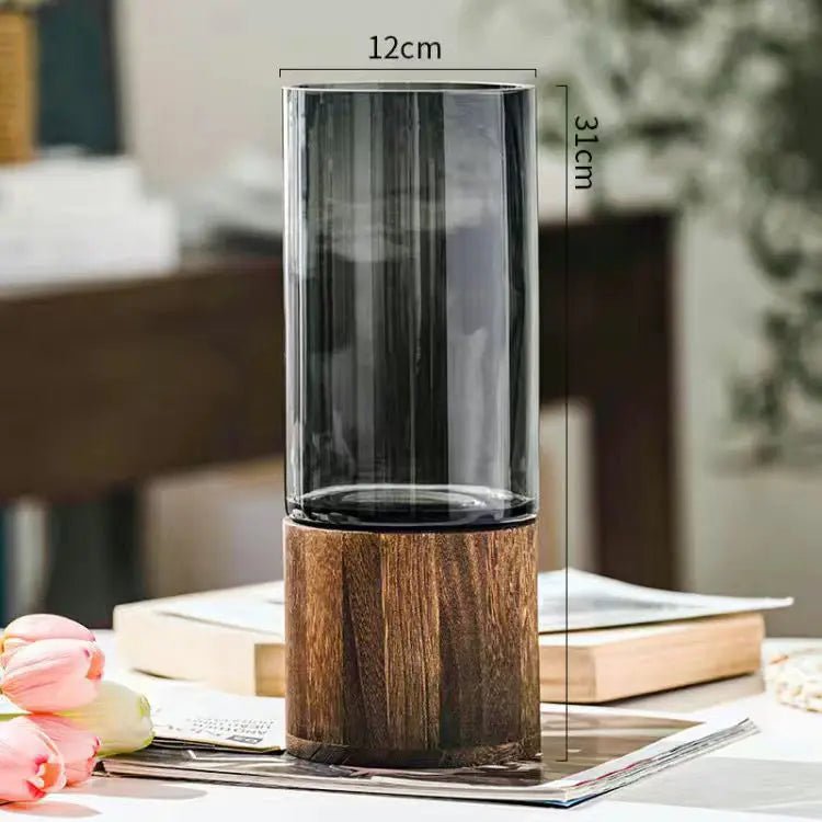 Hydroponic Wood & Glass Vase - The House Of BLOC