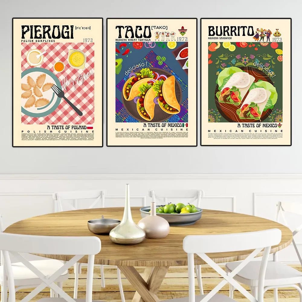 International Food Art Canvas Posters - The House Of BLOC