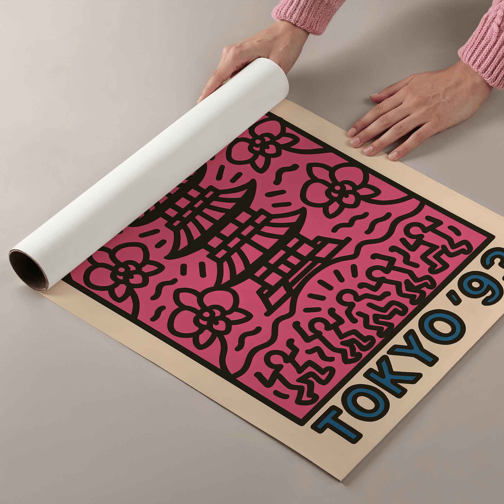 Japan Tokyo Poster - Keith Haring Inspired - Premium Semi - Glossy Poster - The House Of BLOC