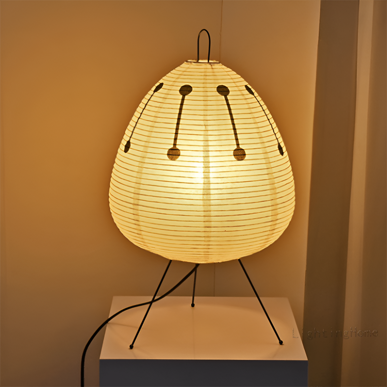 Japanese Design Wabi-Sabi Printed Rice Table Lamp