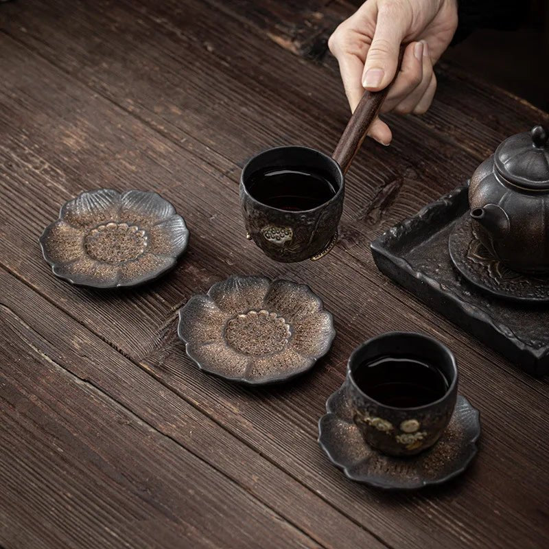 Japanese Gilding Iron Glaze Ceramic Coasters - The House Of BLOC