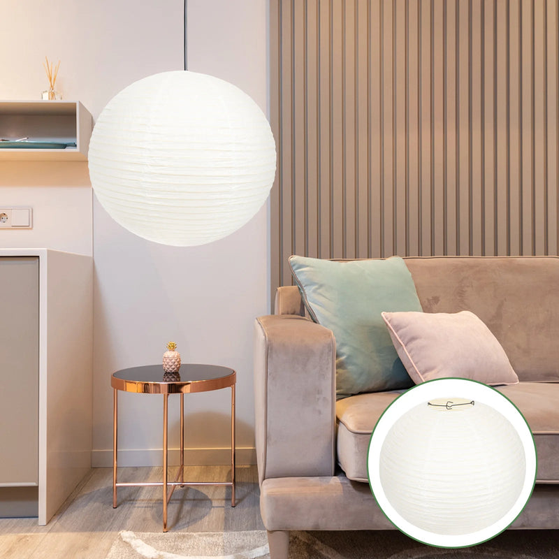 Japanese Lantern Style White Paper Lampshade - The House Of BLOC