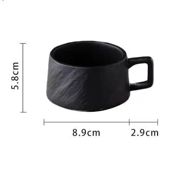 Japanese Style Rock Sand Ceramic Coffee Cup Set - The House Of BLOC