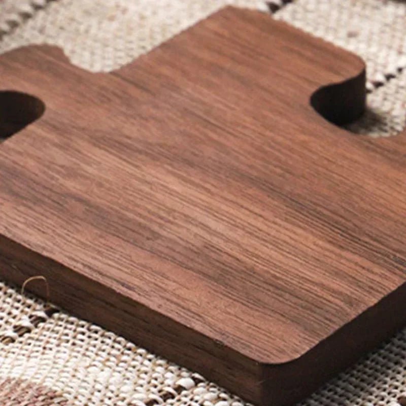 Jigsaw Shape Walnut Wood Coaster Set - The House Of BLOC