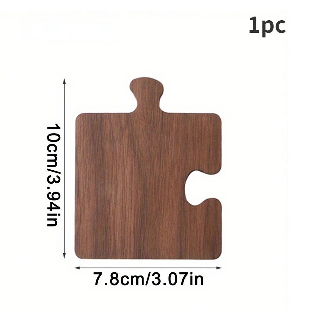 Jigsaw Shape Walnut Wood Coaster Set - The House Of BLOC