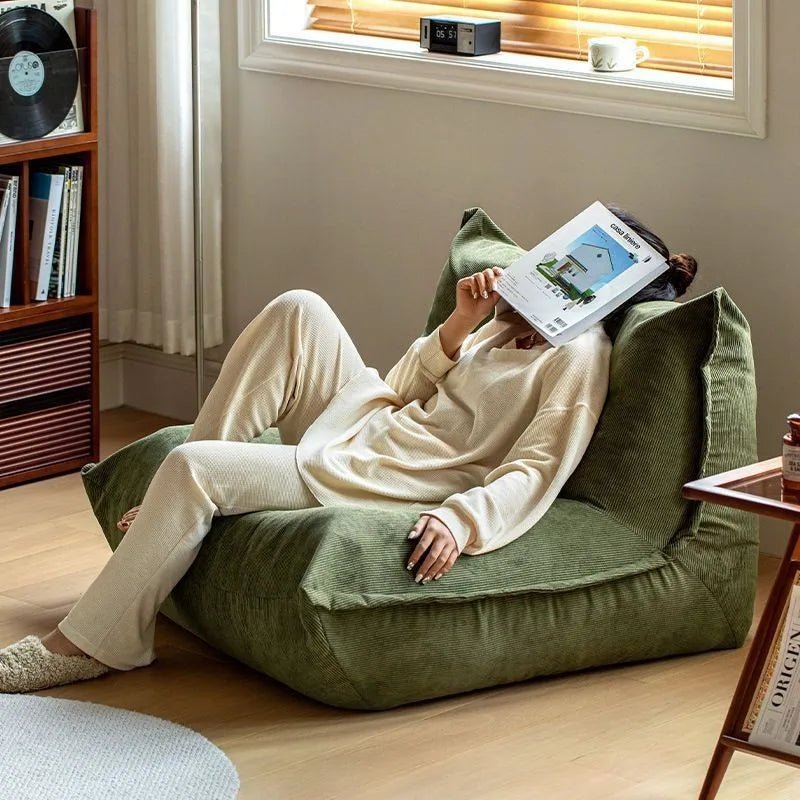 Lazy Corduroy Lounge Cushion Chair - The House Of BLOC