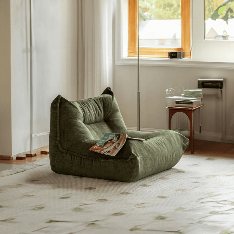 Lazy Corduroy Lounge Cushion Chair - The House Of BLOC