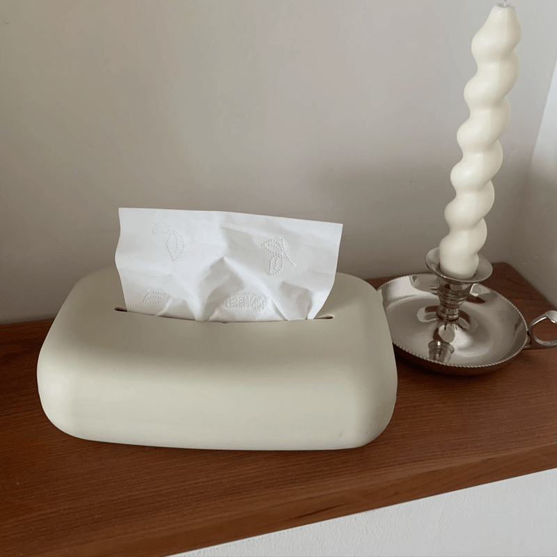 Light Beige Soft Tissue Box Cover - The House Of BLOC