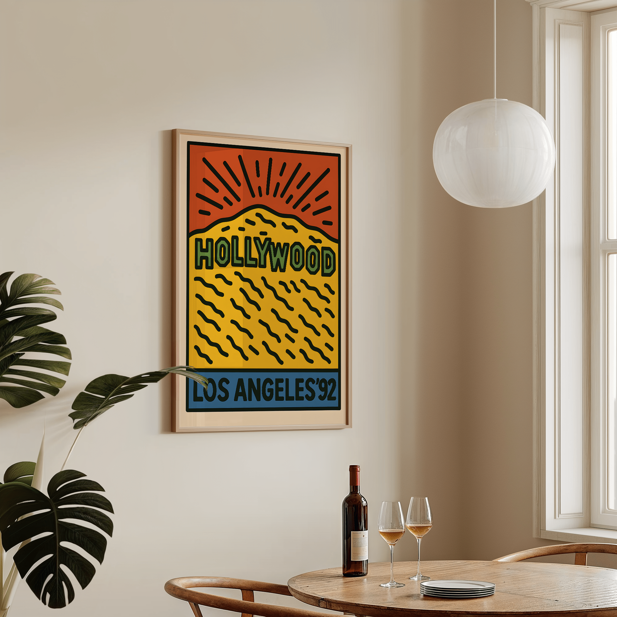 Los Angeles Hollywood Poster - Keith Haring Inspired - Premium Semi - Glossy Poster - The House Of BLOC