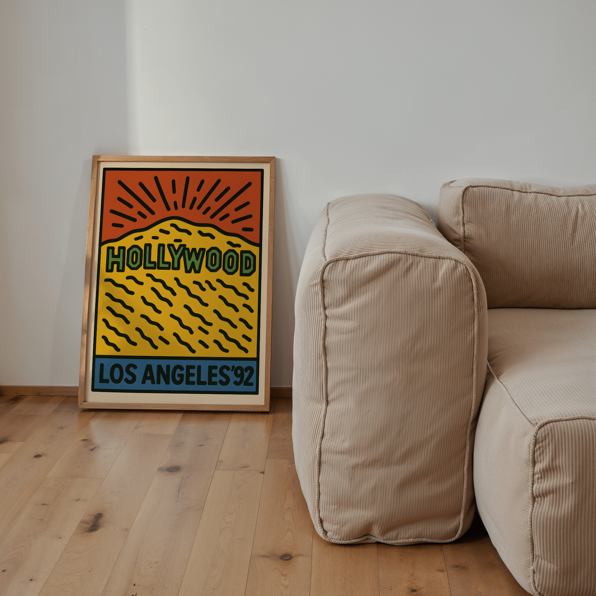 Los Angeles Hollywood Poster - Keith Haring Inspired - Premium Semi - Glossy Poster - The House Of BLOC