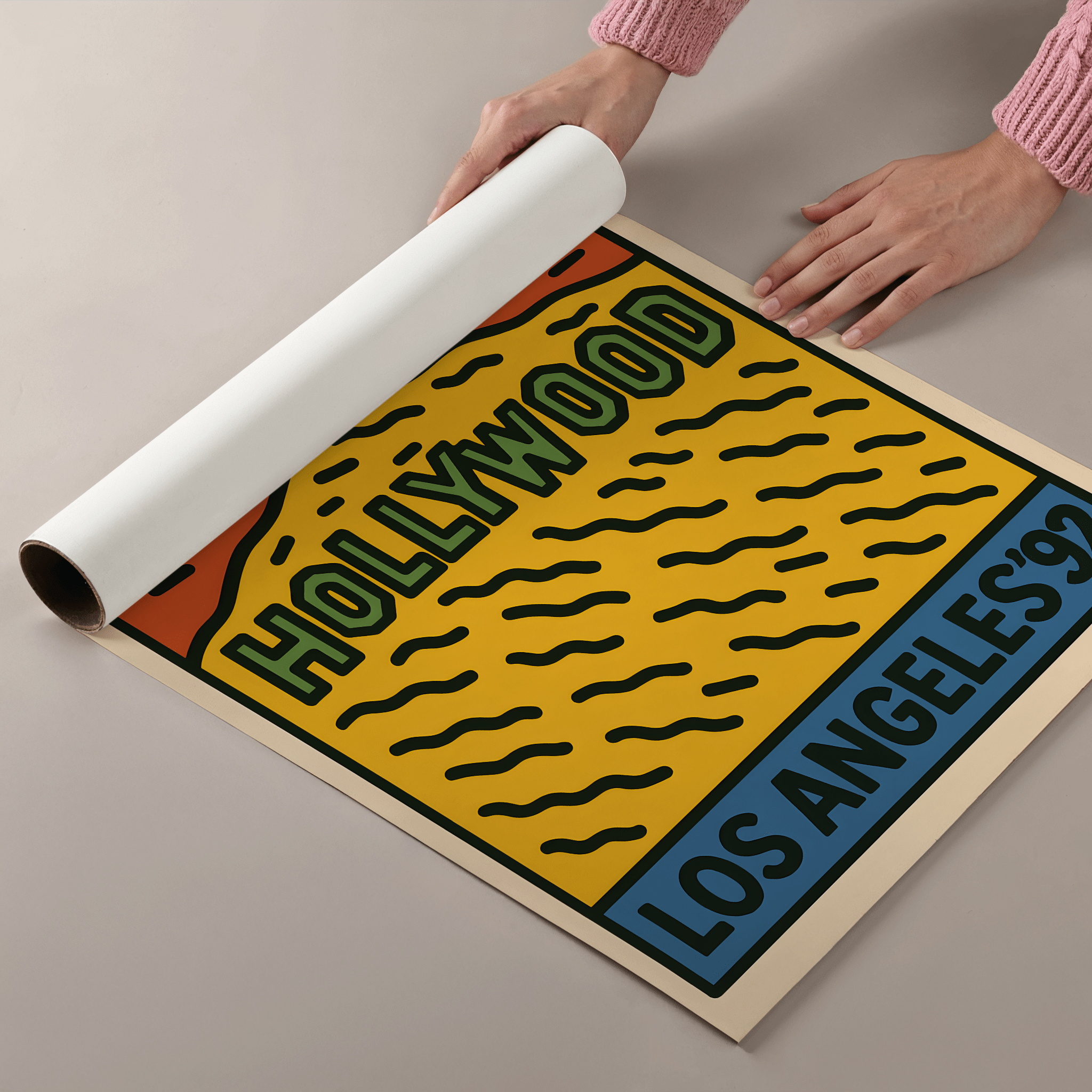 Los Angeles Hollywood Poster - Keith Haring Inspired - Premium Semi - Glossy Poster - The House Of BLOC