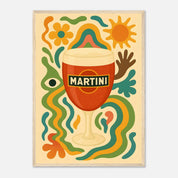Martini Drink Illustration Poster - Premium Semi - Glossy Poster - Mounted Framed Poster - The House Of BLOC