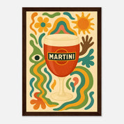 Martini Drink Illustration Poster - Premium Semi - Glossy Poster - Mounted Framed Poster - The House Of BLOC