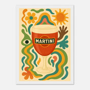 Martini Drink Illustration Poster - Premium Semi - Glossy Poster - Mounted Framed Poster - The House Of BLOC