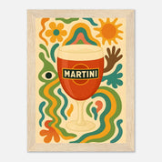 Martini Drink Illustration Poster - Premium Semi - Glossy Poster - Mounted Framed Poster - The House Of BLOC