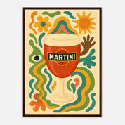 Martini Drink Illustration Poster - Premium Semi - Glossy Poster - Mounted Framed Poster - The House Of BLOC