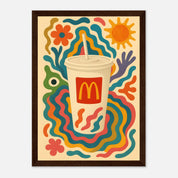 McDonald's Coke Drink Illustration Poster - Premium Semi - Glossy Poster - Mounted Framed Poster - The House Of BLOC
