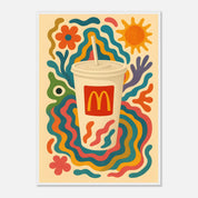 McDonald's Coke Drink Illustration Poster - Premium Semi - Glossy Poster - Mounted Framed Poster - The House Of BLOC