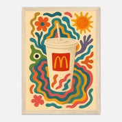 McDonald's Coke Drink Illustration Poster - Premium Semi - Glossy Poster - Mounted Framed Poster - The House Of BLOC