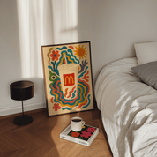 McDonald's Coke Drink Illustration Poster - Premium Semi - Glossy Poster - Mounted Framed Poster - The House Of BLOC