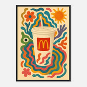 McDonald's Coke Drink Illustration Poster - Premium Semi - Glossy Poster - Mounted Framed Poster - The House Of BLOC