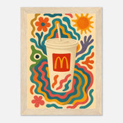 McDonald's Coke Drink Illustration Poster - Premium Semi - Glossy Poster - Mounted Framed Poster - The House Of BLOC