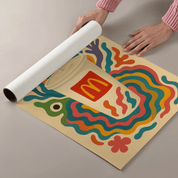 McDonald's Coke Drink Illustration Poster - Premium Semi - Glossy Poster - Mounted Framed Poster - The House Of BLOC