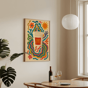 McDonald's Coke Drink Illustration Poster - Premium Semi - Glossy Poster - Mounted Framed Poster - The House Of BLOC