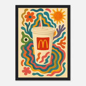 McDonald's Coke Drink Illustration Poster - Premium Semi - Glossy Poster - Mounted Framed Poster - The House Of BLOC