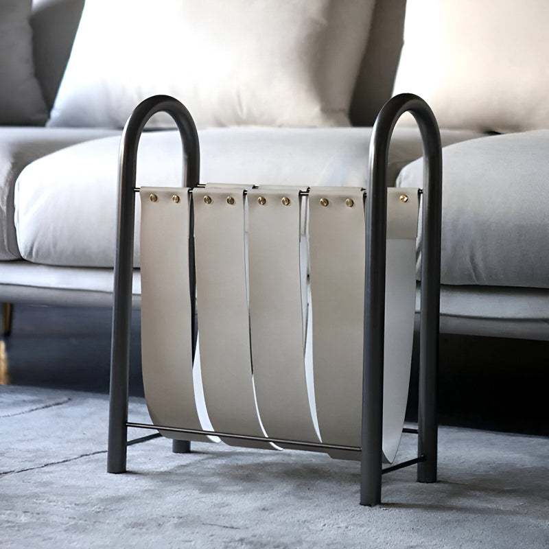 Metal And Leather Magazine Rack - The House Of BLOC