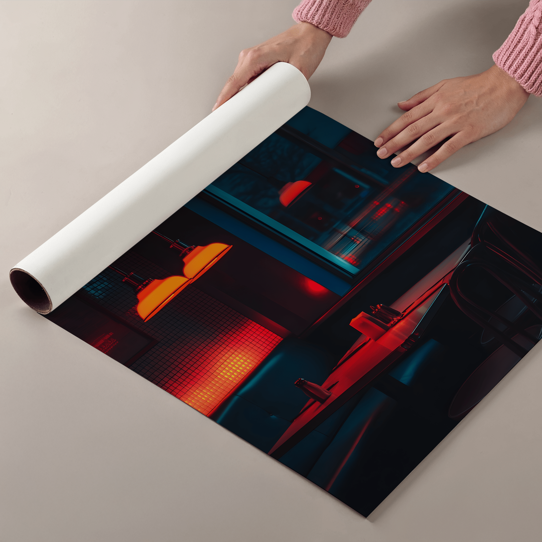 Midnight Booth - Premium Semi - Glossy Poster - The House Of BLOC